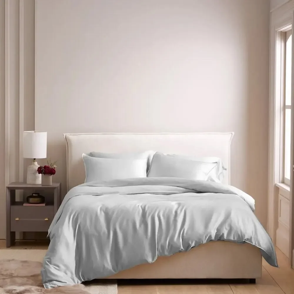 Quince Bamboo Duvet‎ Cover Light Grey Size King/Calking